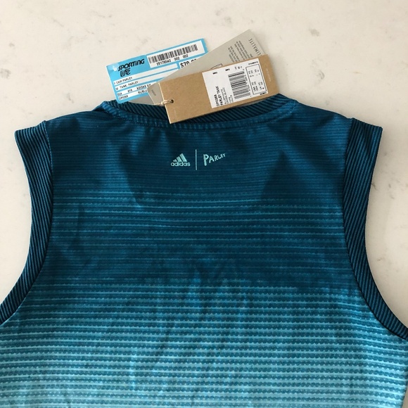 ADIDAS x Parley Tennis Tank Blue White Top XS - Picture 8 of 10